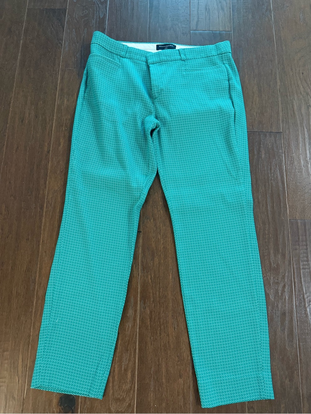 Banana Republic Women's Teal Patterned Trousers